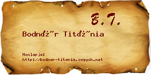 Bodnár Titánia névjegykártya